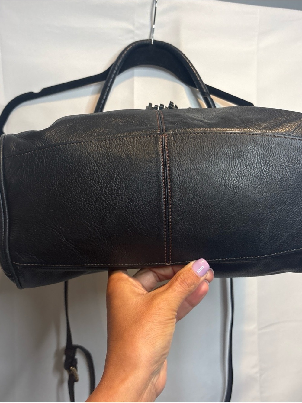 Cole Haan Black Leather Tassel Shoulder Bag - Picture 5 of 15